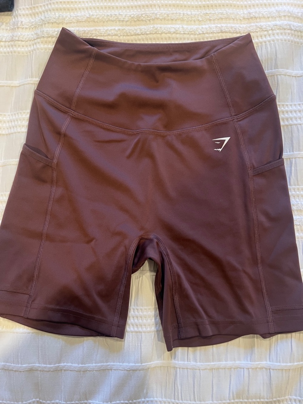 Gymshark High-Waist Bike Shorts in Plum Brown